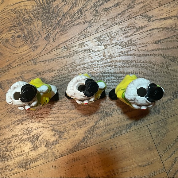 Vintage porcelain clown candle holders for thin tapper candlesticks 3 piece set - Picture 3 of 16